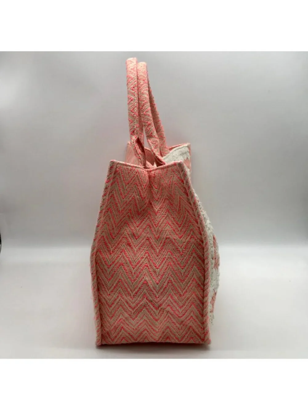 Pink Chevron Pattern Tote Bag - Picture 4 of 10